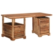Taran Designs Darcy 4-drawer Live Edge Solid Wood Writing Desk in Brown