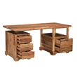 Taran Designs Darcy 4-drawer Live Edge Solid Wood Writing Desk in Brown