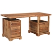 Taran Designs Darcy 4-drawer Live Edge Solid Wood Writing Desk in Brown