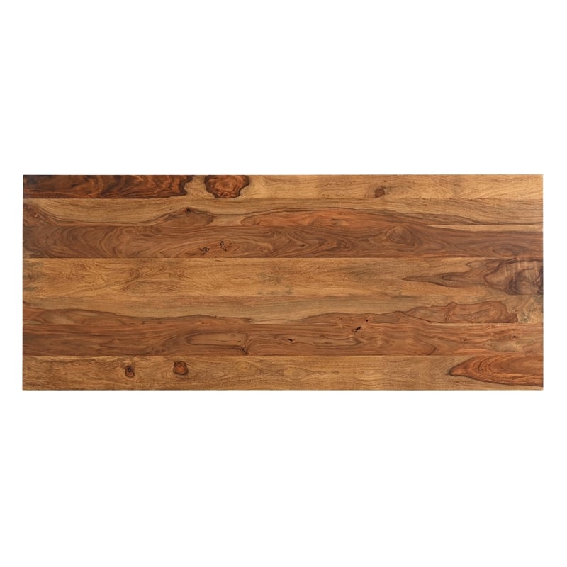 Taran Designs Darcy 4-drawer Live Edge Solid Wood Writing Desk in Brown