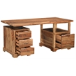 Taran Designs Darcy 4-drawer Live Edge Solid Wood Writing Desk in Brown