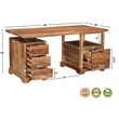 Taran Designs Darcy 4-drawer Live Edge Solid Wood Writing Desk in Brown