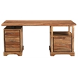Taran Designs Darcy 4-drawer Live Edge Solid Wood Writing Desk in Brown