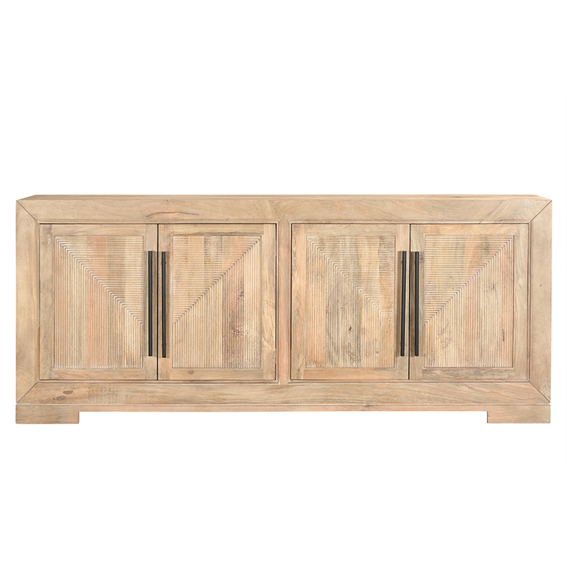 Taran Designs Lawrence 4-door Solid Wood Sideboard in Beige