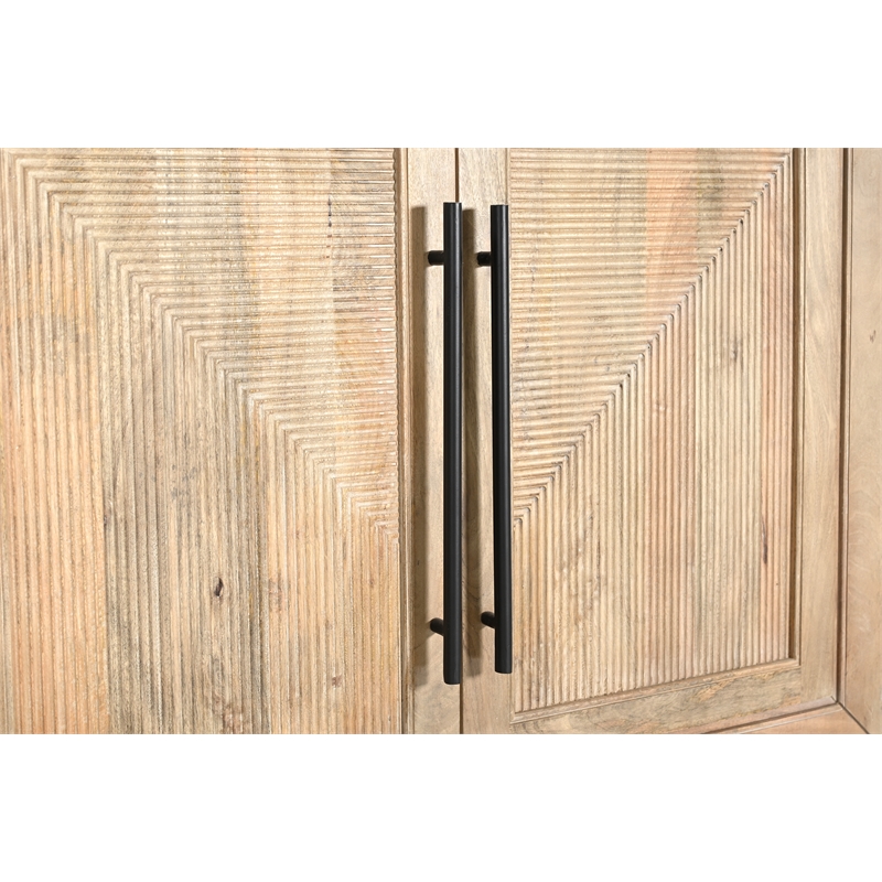Taran Designs Lawrence 4-door Solid Wood Sideboard in Beige