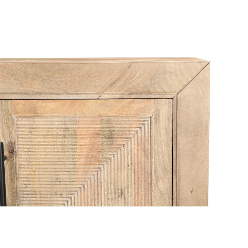 Taran Designs Lawrence 4-door Solid Wood Sideboard in Beige