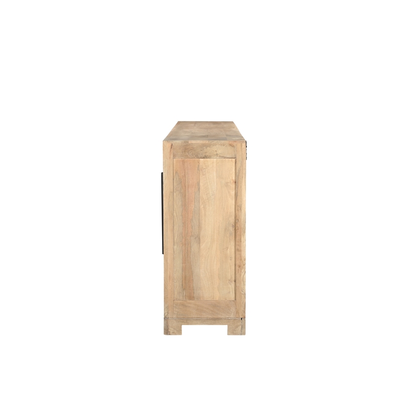 Taran Designs Lawrence 4-door Solid Wood Sideboard in Beige