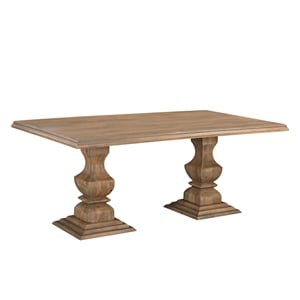 Taran Designs Lawrence 75&quot Solid Wood Double Pedestal Dining Table in Brown