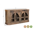 Taran Designs Milton 4-door Solid Wood Sideboard in Dark Brown