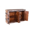 Taran Designs Milton 4-door Solid Wood Sideboard in Dark Brown