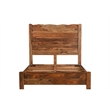 Taran Designs Darcy Live Edge Solid Wood Queen Panel Bed in Brown