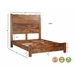Taran Designs Darcy Live Edge Solid Wood Queen Panel Bed in Brown