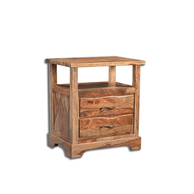 Taran Designs Darcy 3-drawer Live Edge Solid Wood Nightstand in Brown