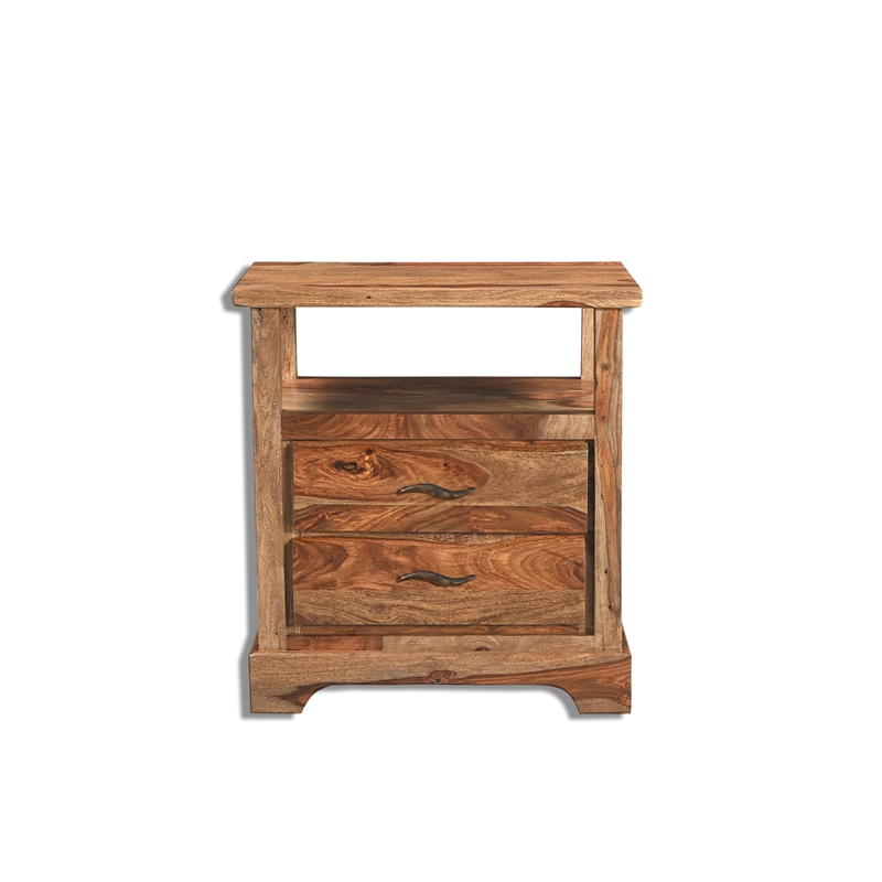 Taran Designs Darcy 3-drawer Live Edge Solid Wood Nightstand in Brown