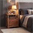 Taran Designs Darcy 3-drawer Live Edge Solid Wood Nightstand in Brown