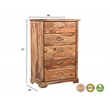 Taran Designs Darcy 5-drawer Live Edge Solid Wood Chest in Brown