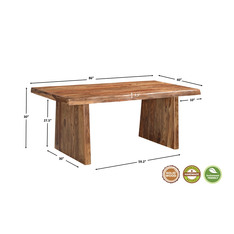 Taran Designs Darcy 9-piece Solid Wood Dining Set in Brown