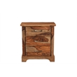 Taran Designs Darcy 3-drawer Live Edge Solid Wood Nightstand in Brown