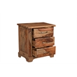 Taran Designs Darcy 3-drawer Live Edge Solid Wood Nightstand in Brown