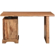 Taran Designs Darcy 3-drawer Live Edge Solid Wood Writing Desk in Brown