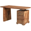 Taran Designs Darcy 3-drawer Live Edge Solid Wood Writing Desk in Brown