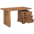 Taran Designs Darcy 3-drawer Live Edge Solid Wood Writing Desk in Brown
