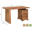 Taran Designs Darcy 3-drawer Live Edge Solid Wood Writing Desk in Brown