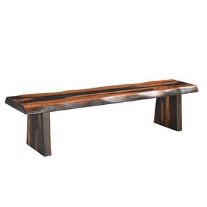 Taran Designs Darcy 75&quot Live Edge Solid Wood Dining Bench in Dark Brown
