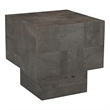Taran Designs Maria Solid Wood Side Table in Dark Gray