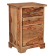 Taran Designs Darcy 3-drawer Live Edge Solid Wood Filing Cabinet in Brown