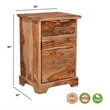 Taran Designs Darcy 3-drawer Live Edge Solid Wood Filing Cabinet in Brown