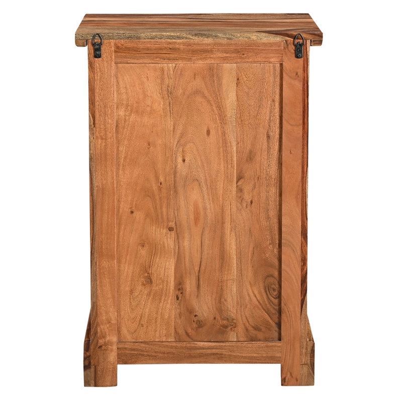Taran Designs Darcy 3-drawer Live Edge Solid Wood Filing Cabinet in Brown