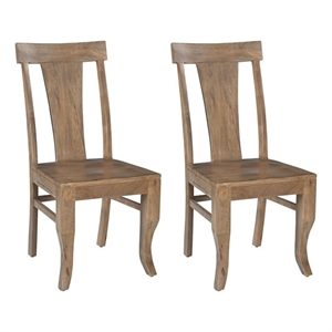 Taran Designs Lawrence Solid Wood Dining Chairs (Set of 2) in Brown