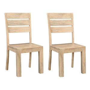 Taran Designs Lawrence Solid Wood Dining Chairs (Set of 2) in Beige