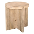 Taran Designs Lawrence Round Solid Wood End Table in Beige
