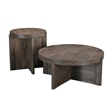 Taran Designs Lawrence Round Solid Wood End Table in Dark Brown
