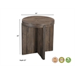 Taran Designs Lawrence Round Solid Wood End Table in Dark Brown