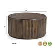 Taran Designs Lark Round Solid Wood Coffee Table in Dark Brown