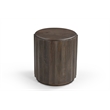 Taran Designs Lark Round Solid Wood End Table in Dark Brown