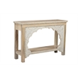 Taran Designs Isabella Carved Solid Wood Console Table in Beige/White