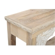 Taran Designs Isabella Carved Solid Wood Console Table in Beige/White