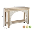 Taran Designs Isabella Carved Solid Wood Console Table in Beige/White