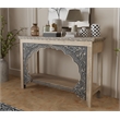 Taran Designs Isabella Carved Solid Wood Console Table in Beige/Black