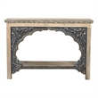 Taran Designs Isabella Carved Solid Wood Console Table in Beige/Black