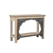 Taran Designs Isabella Carved Solid Wood Console Table in Beige/Black