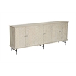Taran Designs Mason 6-door Geometric Pattern Solid Wood Sideboard in White