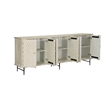 Taran Designs Mason 6-door Geometric Pattern Solid Wood Sideboard in White