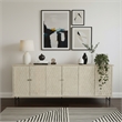 Taran Designs Mason 6-door Geometric Pattern Solid Wood Sideboard in White