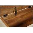 Taran Designs Monte Floral Carved Solid Wood Storage Ottoman in Gray