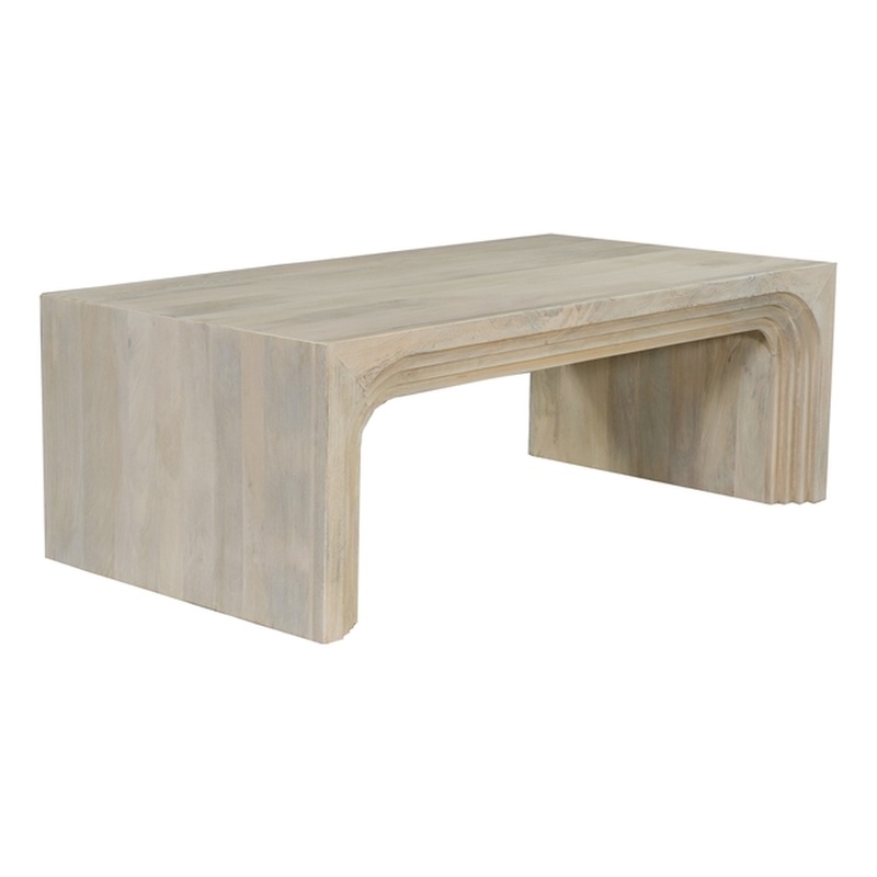 Taran Designs Mason Solid Wood Coffee Table in White